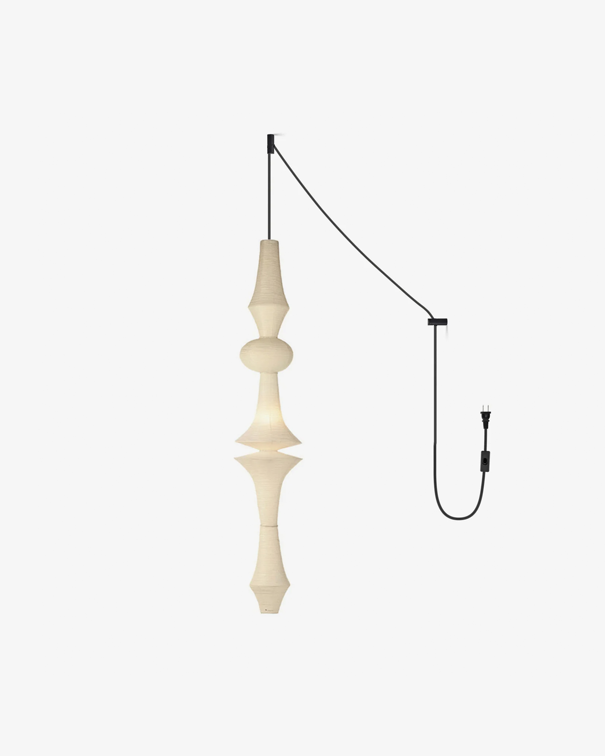 Washi Paper E Pendant Swag Light