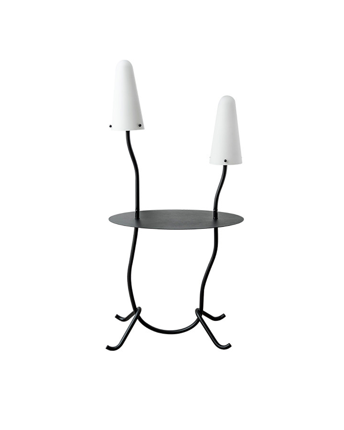 Twin Mushroom Side Table Floor Lamp