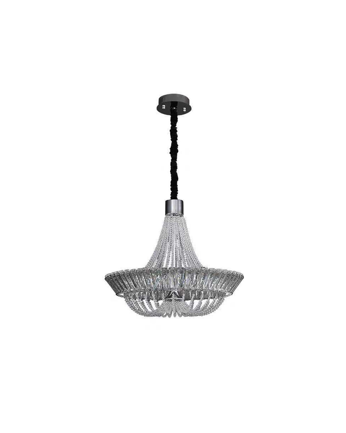 Luxe Tiered Crystal Glass Chandelier