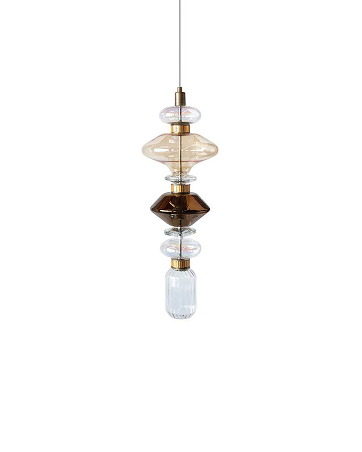 Amber Rhythm Glass Pendant Light
