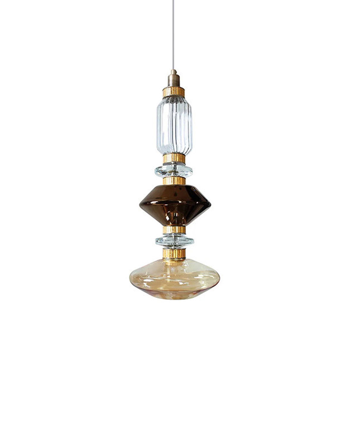 Amber Rhythm Glass Pendant Light