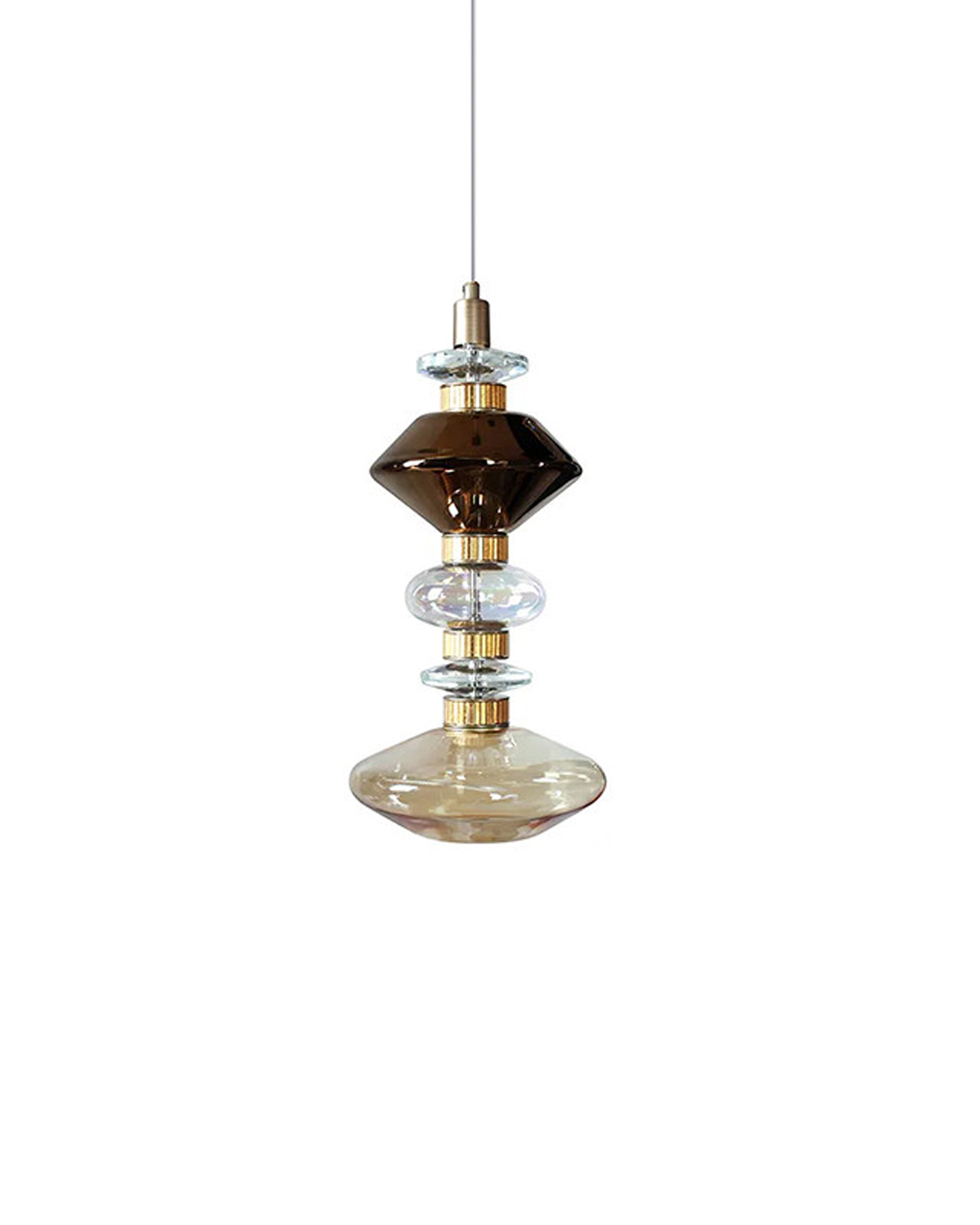 Amber Rhythm Glass Pendant Light