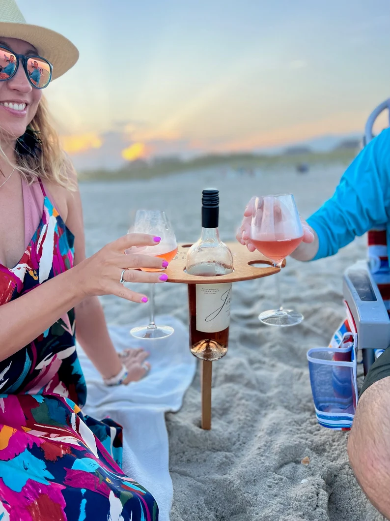 Personalized Outdoor Folding Wine Table - Gift for Outdoor Camping and Wine Lovers