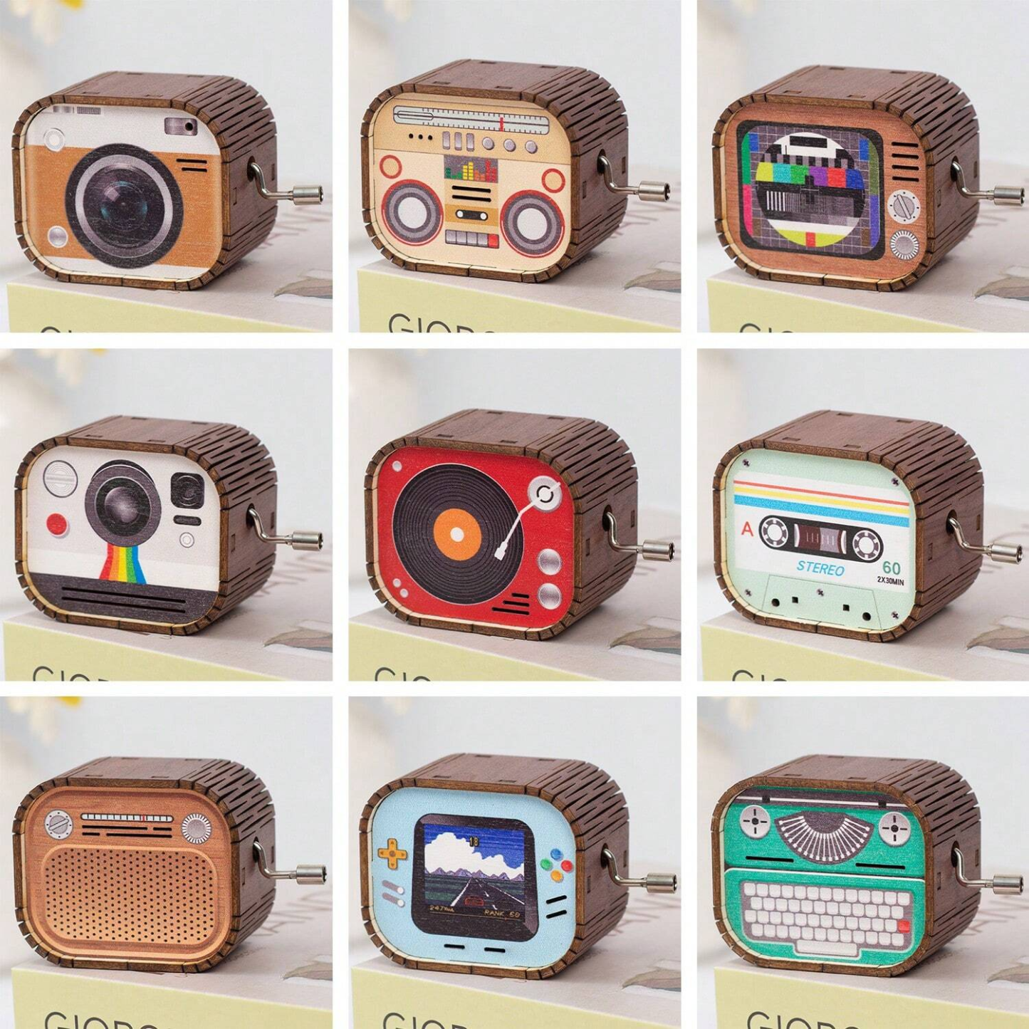 Retro hand-cranked music box