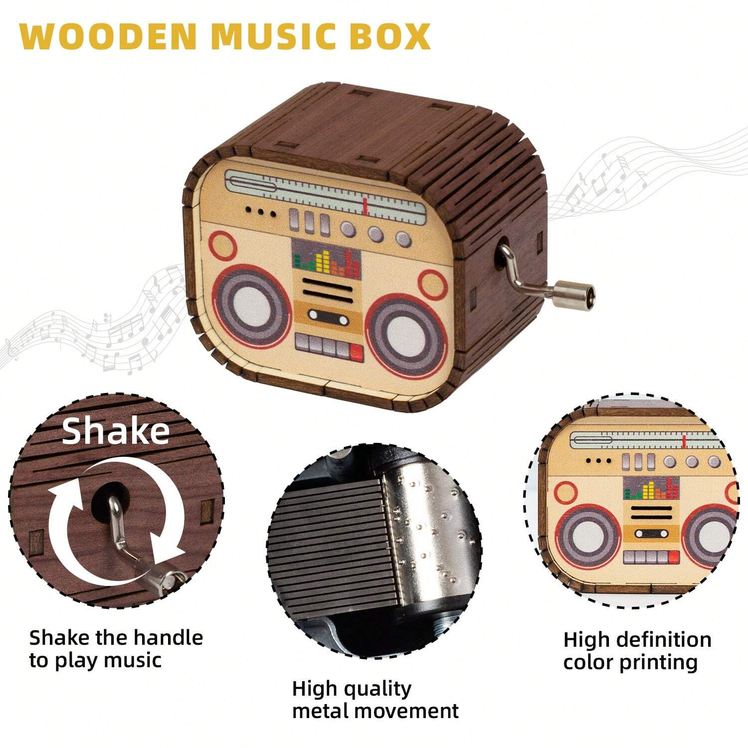 Retro hand-cranked music box