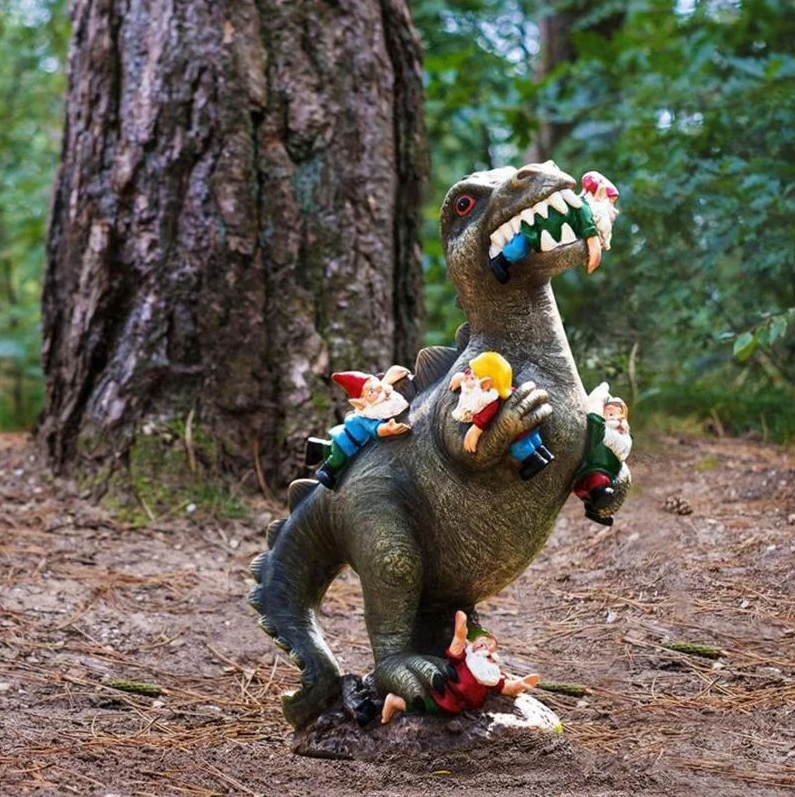 Dinosaur Gnome Garden Statue