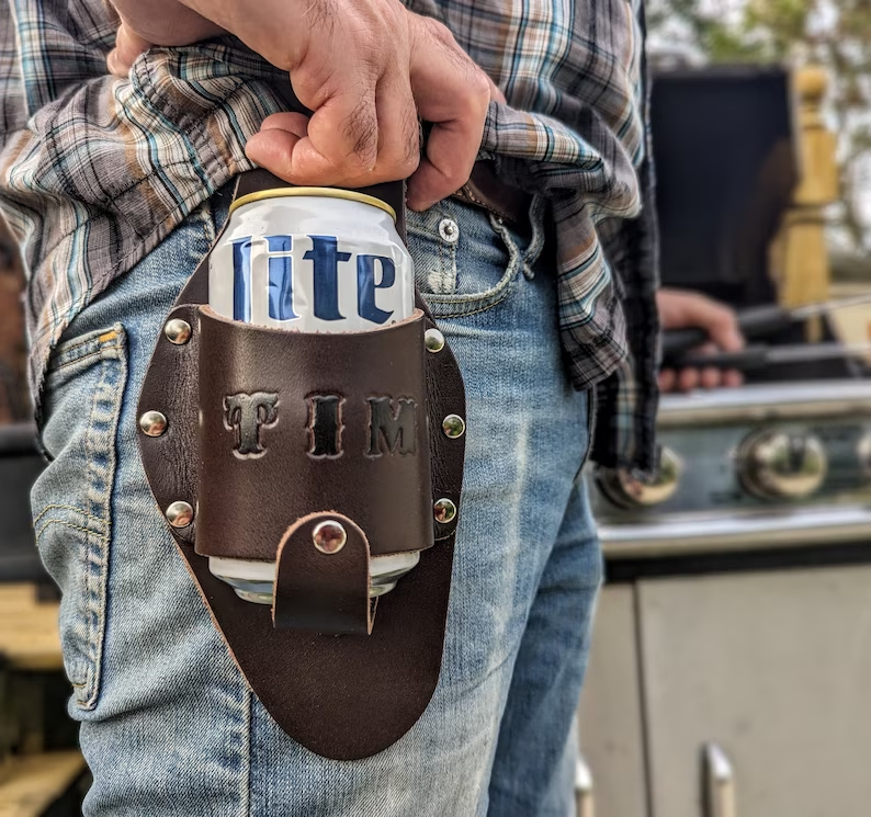 Personalized Leather Beer Holster