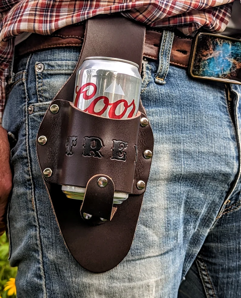 Personalized Leather Beer Holster