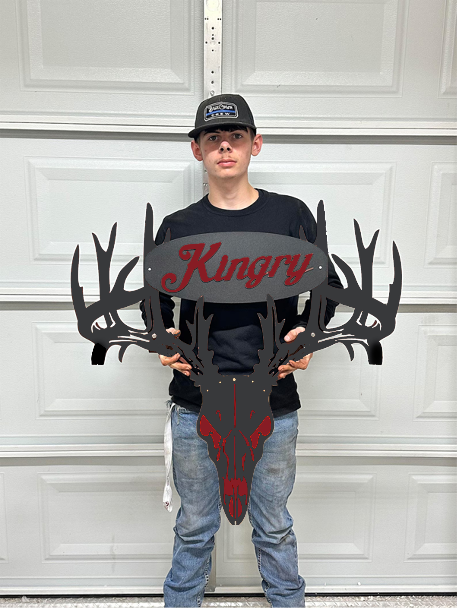 2025 NEW - Personalized Double Bow Hook Metal Deer Skull Rack-The best gift for Christmas