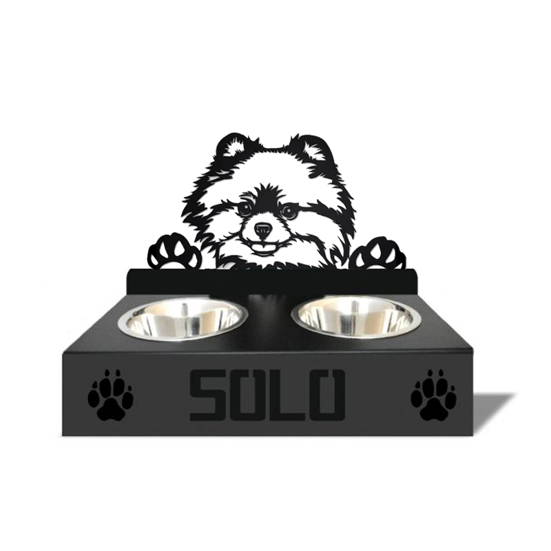 Personalized dog food bowl holder– Customized with your pet’s name