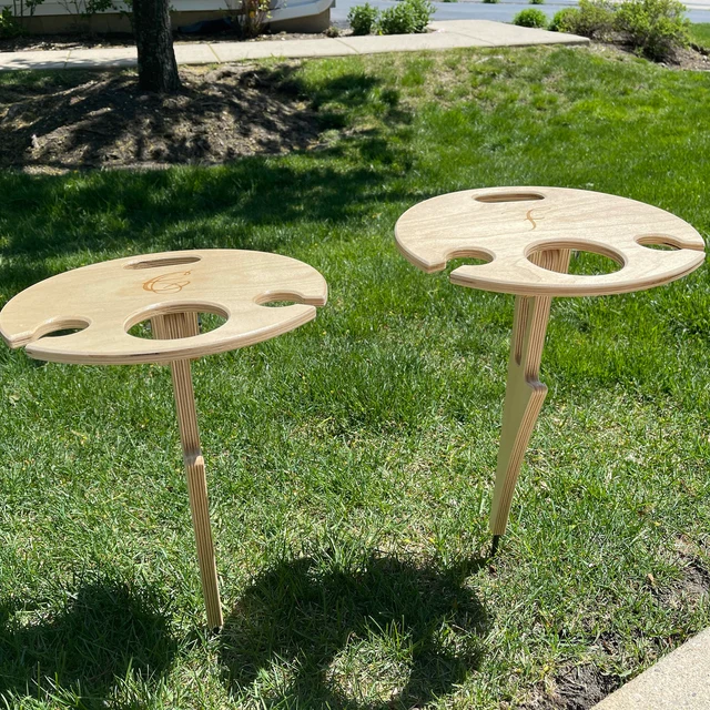 Personalized Outdoor Folding Wine Table - Gift for Outdoor Camping and Wine Lovers