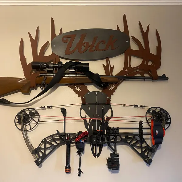 Custom made personalized metal bow holder