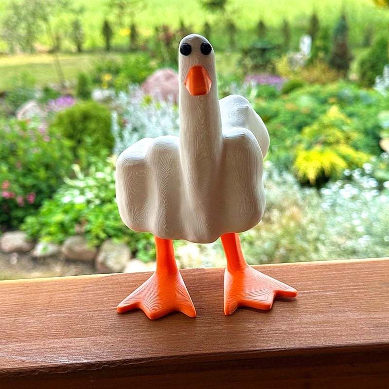 Funny Resin Middle Finger Duck