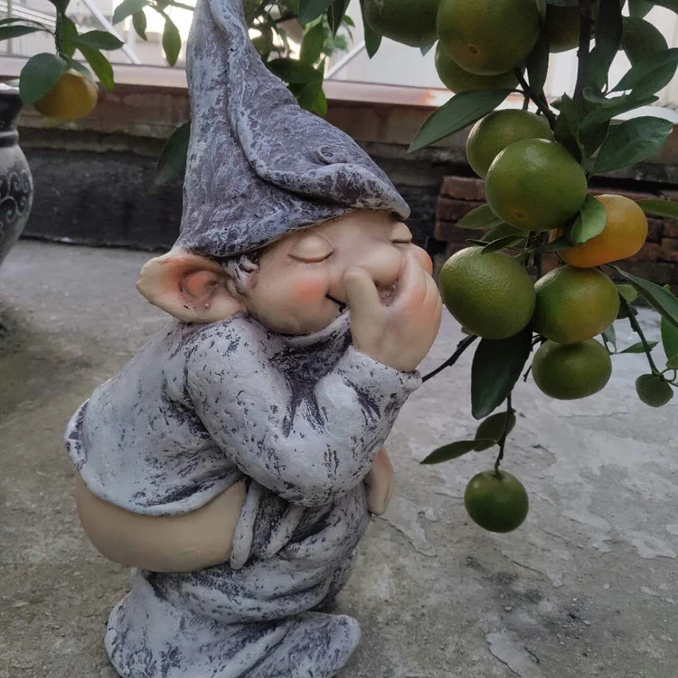 Butt Naked Gnome Garden Statue
