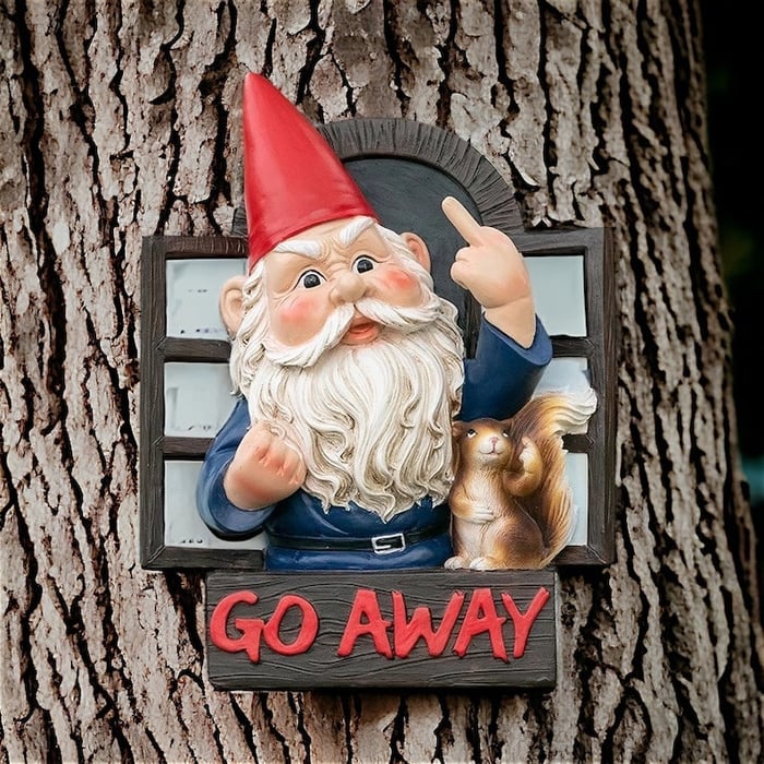 Middle Finger Garden Gnome Statue