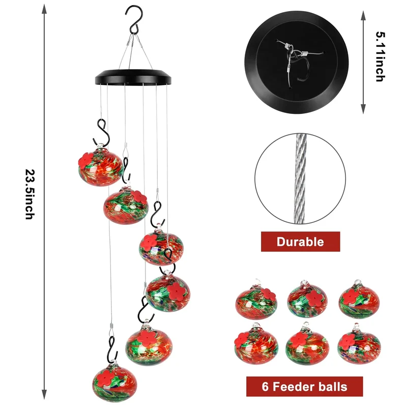 🔥 2024 New Charming Wind Chimes Hummingbird Feeders Garden Decor