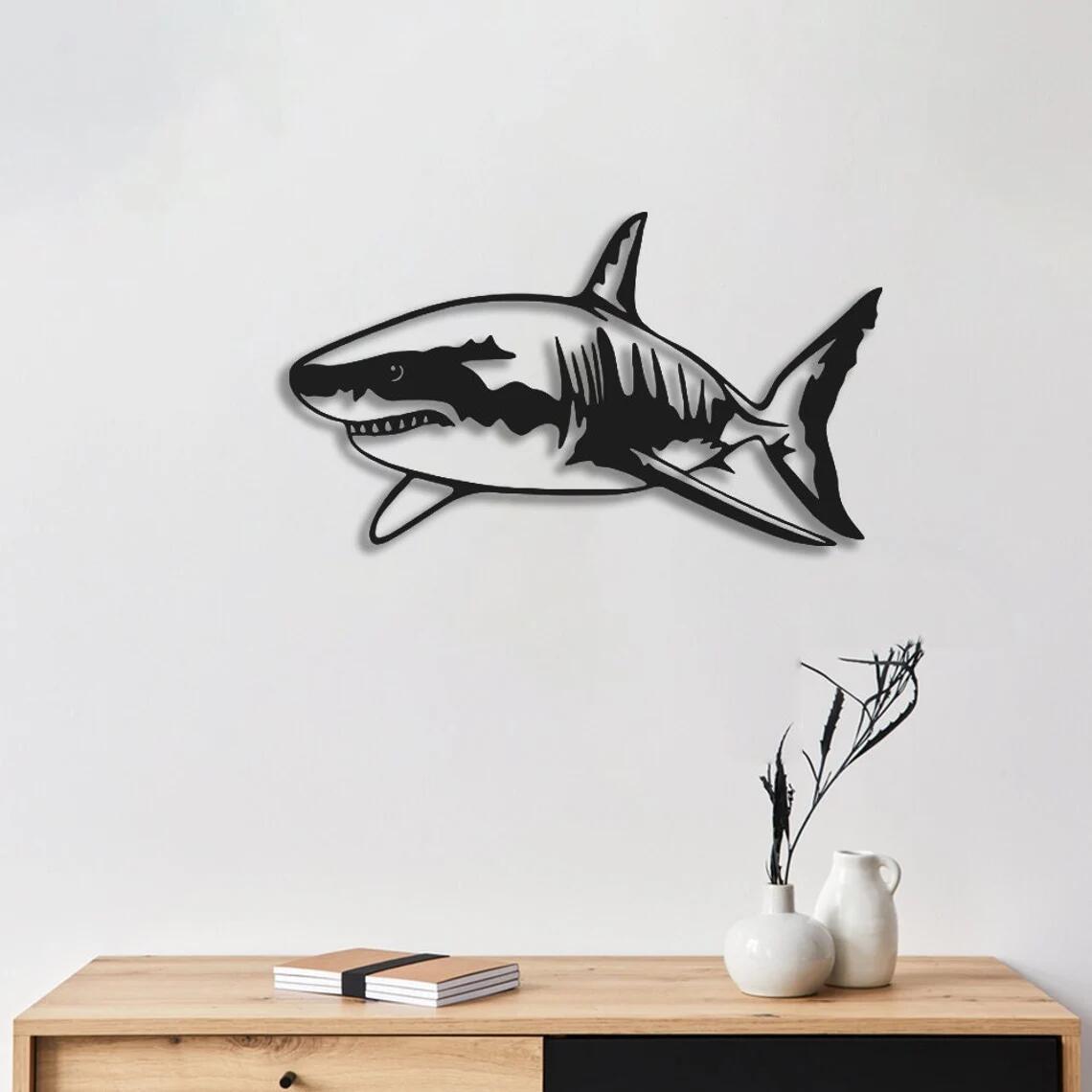 Unique Shark Metal Art for Interior Housewarming Gifts