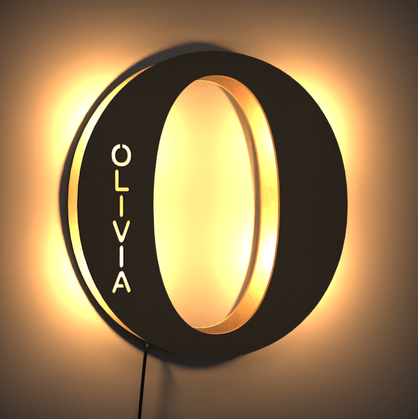 🎁 Customized Wood Engraved Name Wall Lamp