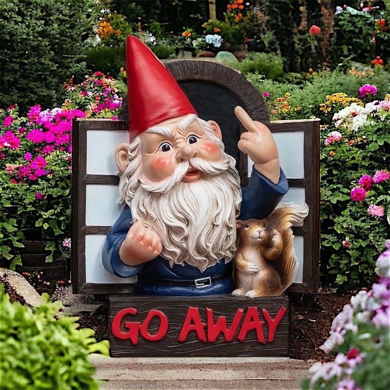 Middle Finger Garden Gnome Statue