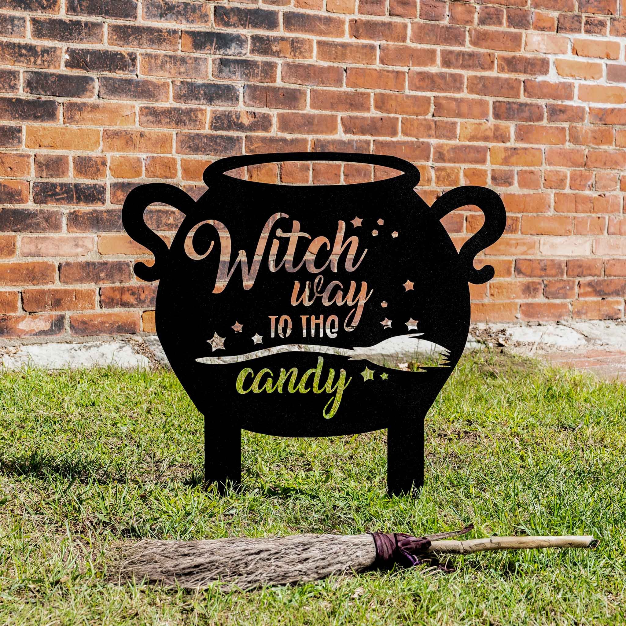 Metal Yard Art for Halloween, Witches Decor