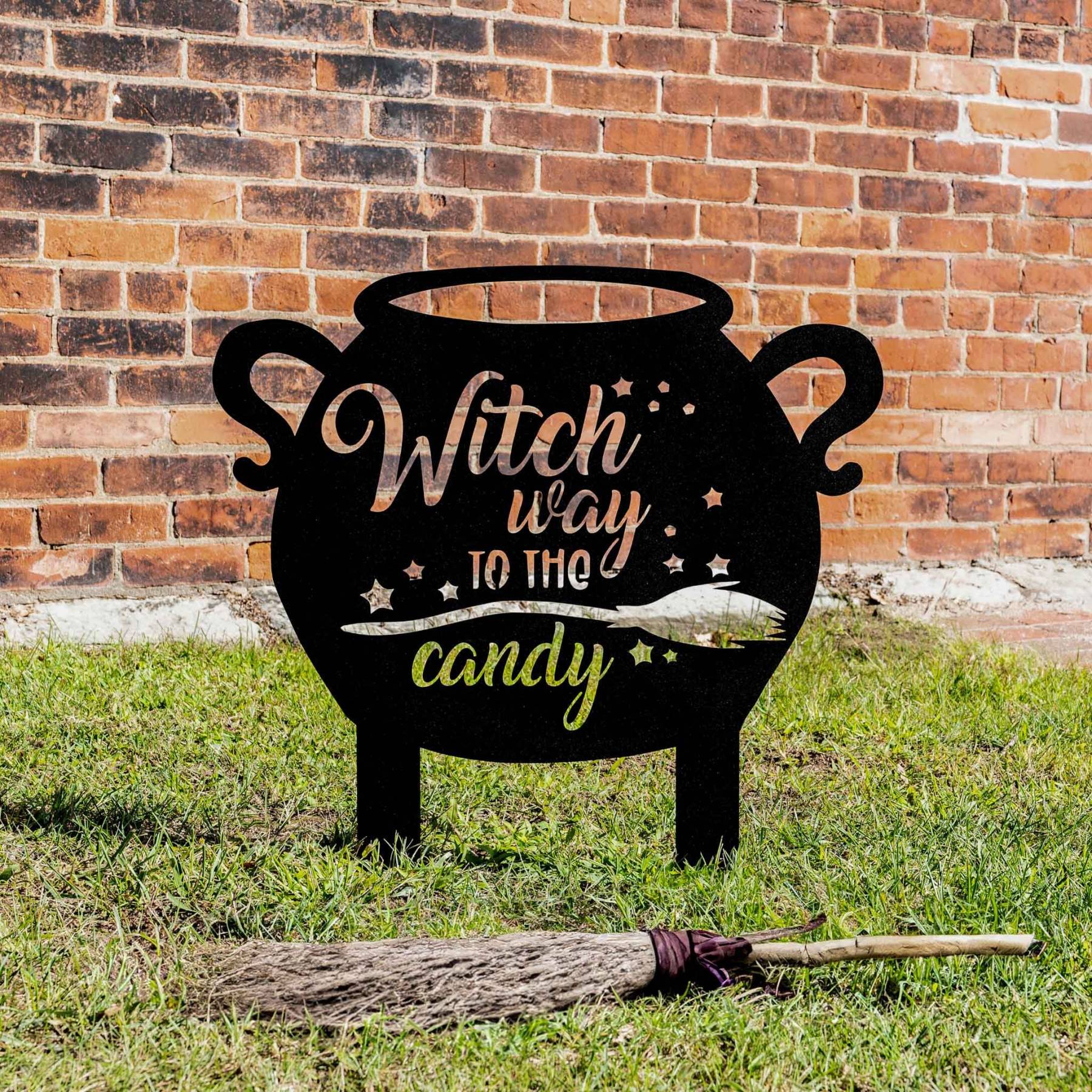 Metal Yard Art for Halloween, Witches Decor