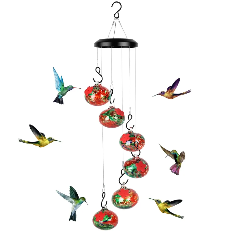 🔥 2024 New Charming Wind Chimes Hummingbird Feeders Garden Decor