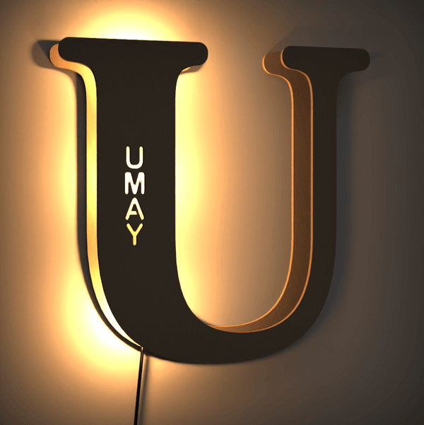 🎁 Customized Wood Engraved Name Wall Lamp