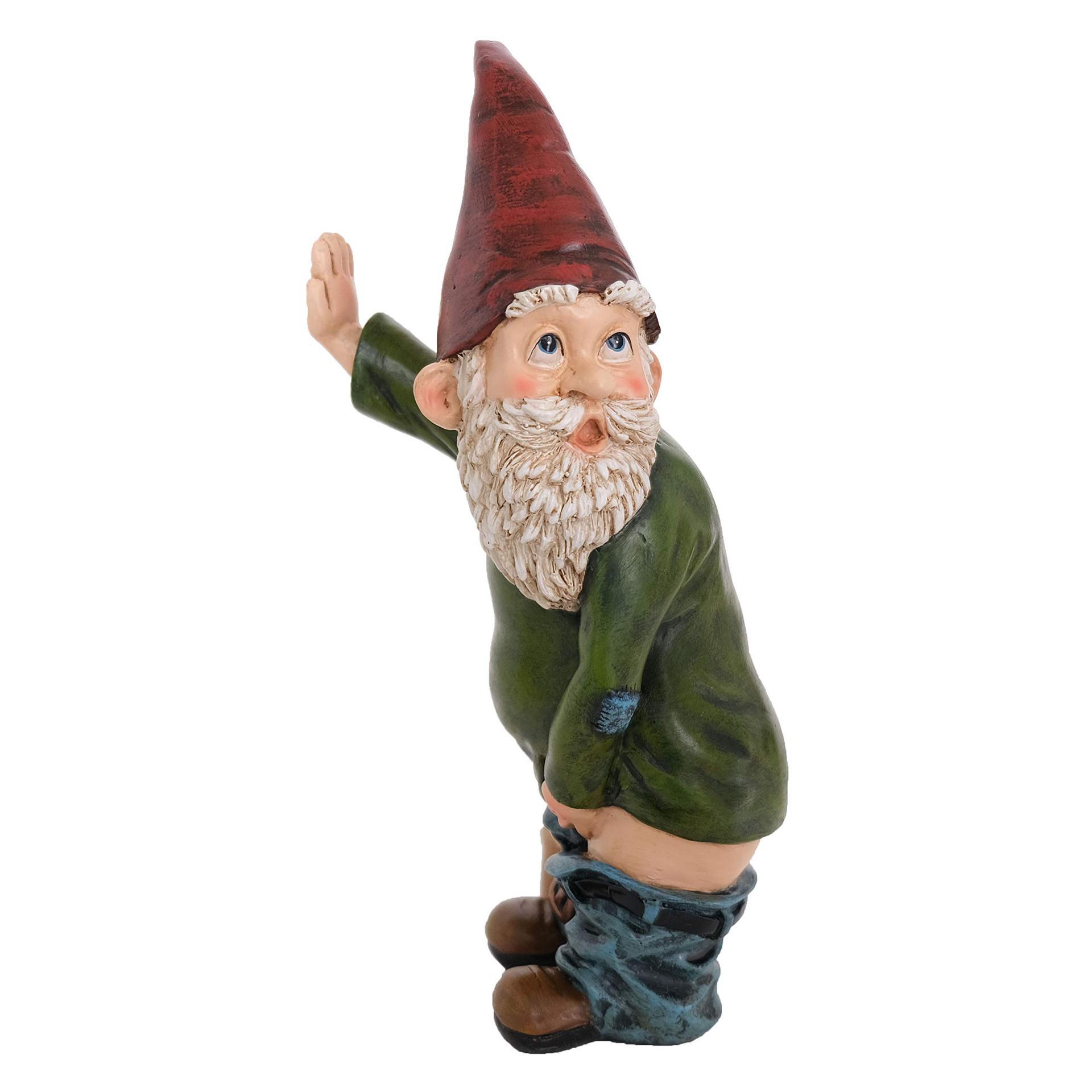 Funny peeing gnome Gnome Garden Statue