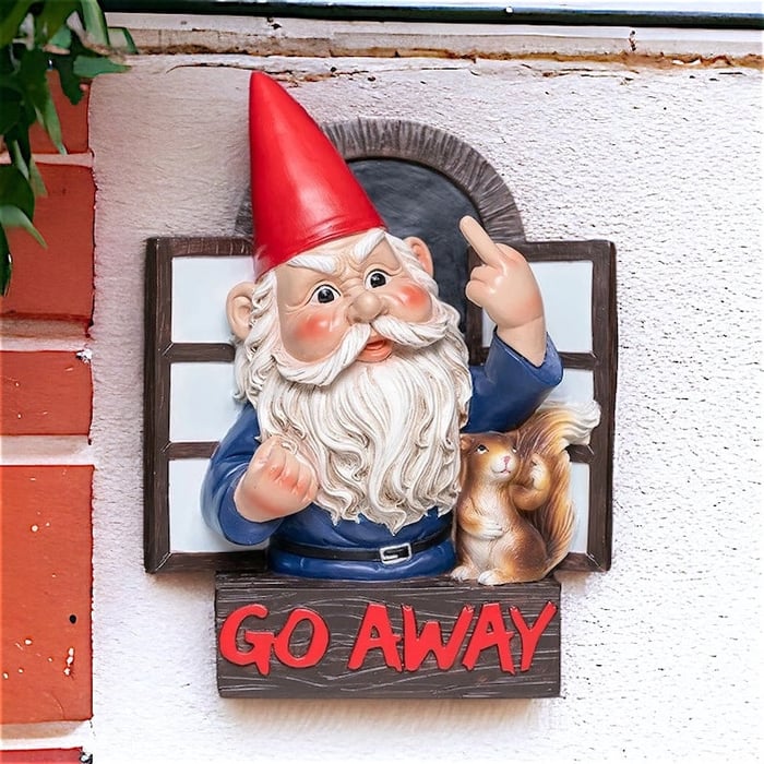 Middle Finger Garden Gnome Statue