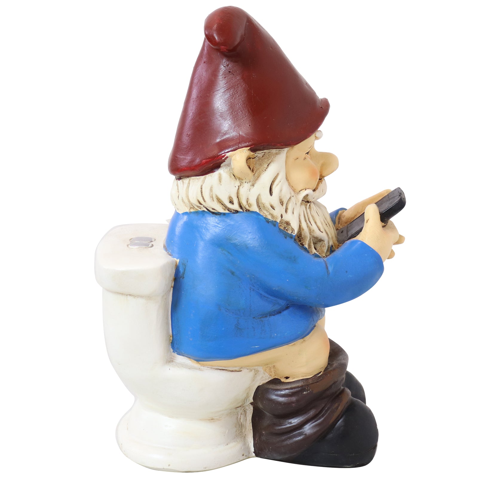 Naughty Garden Gnome on a Toilet