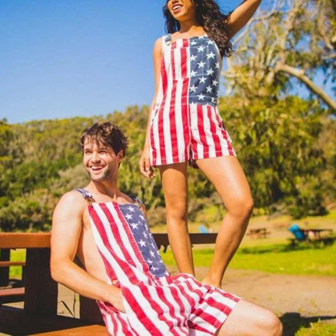 Men’s & Women’s American Flag Overalls