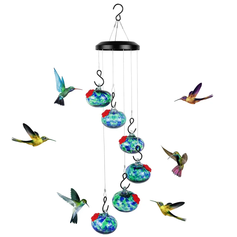 🔥 2024 New Charming Wind Chimes Hummingbird Feeders Garden Decor