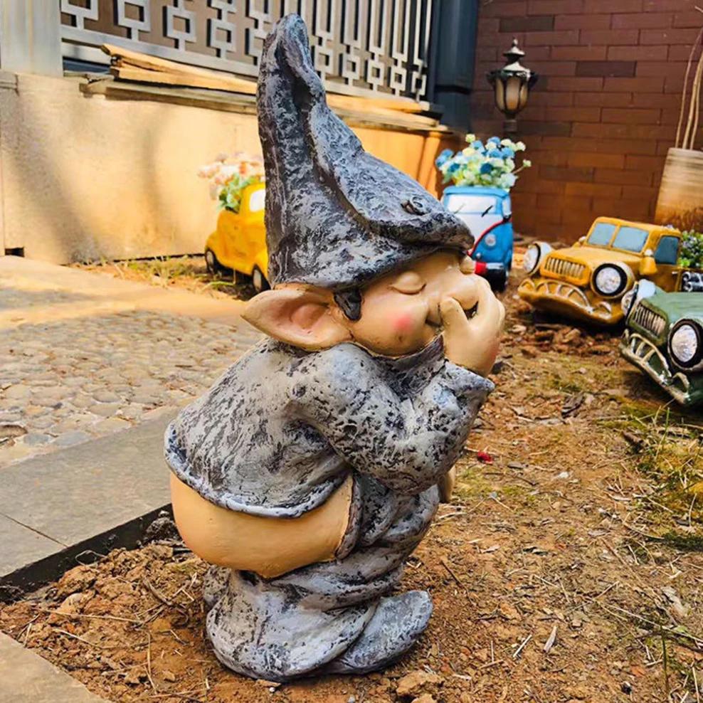 Butt Naked Gnome Garden Statue