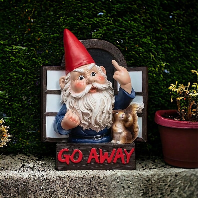 Middle Finger Garden Gnome Statue