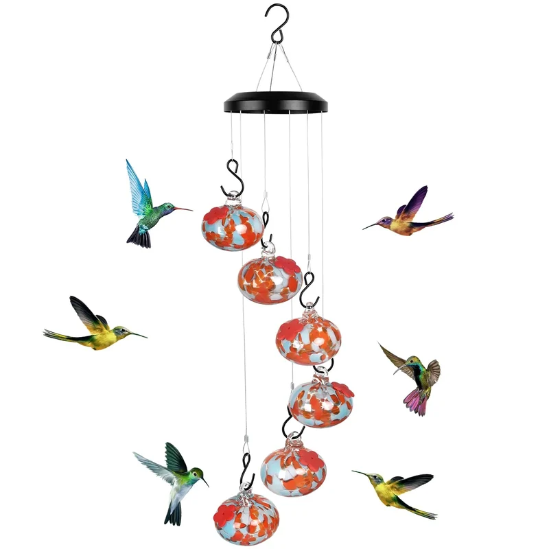 🔥 2024 New Charming Wind Chimes Hummingbird Feeders Garden Decor