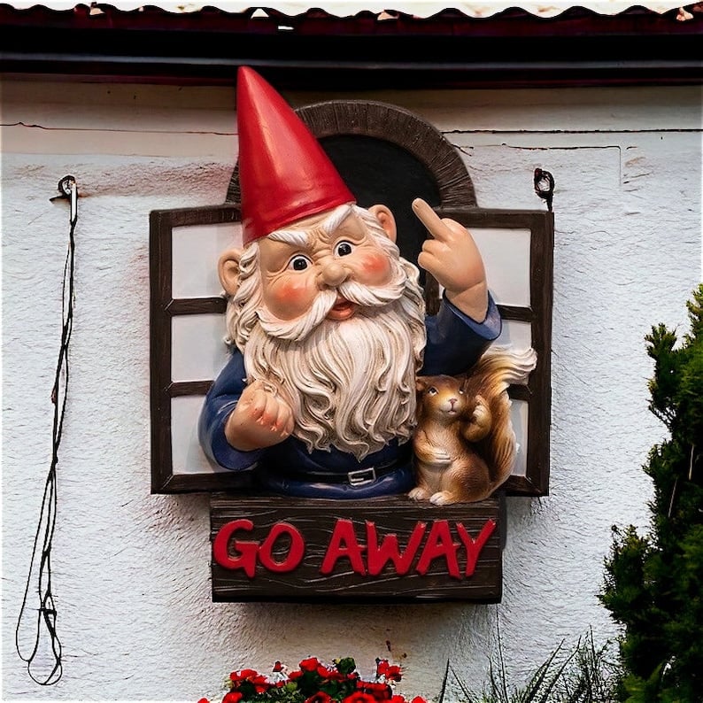 Middle Finger Garden Gnome Statue