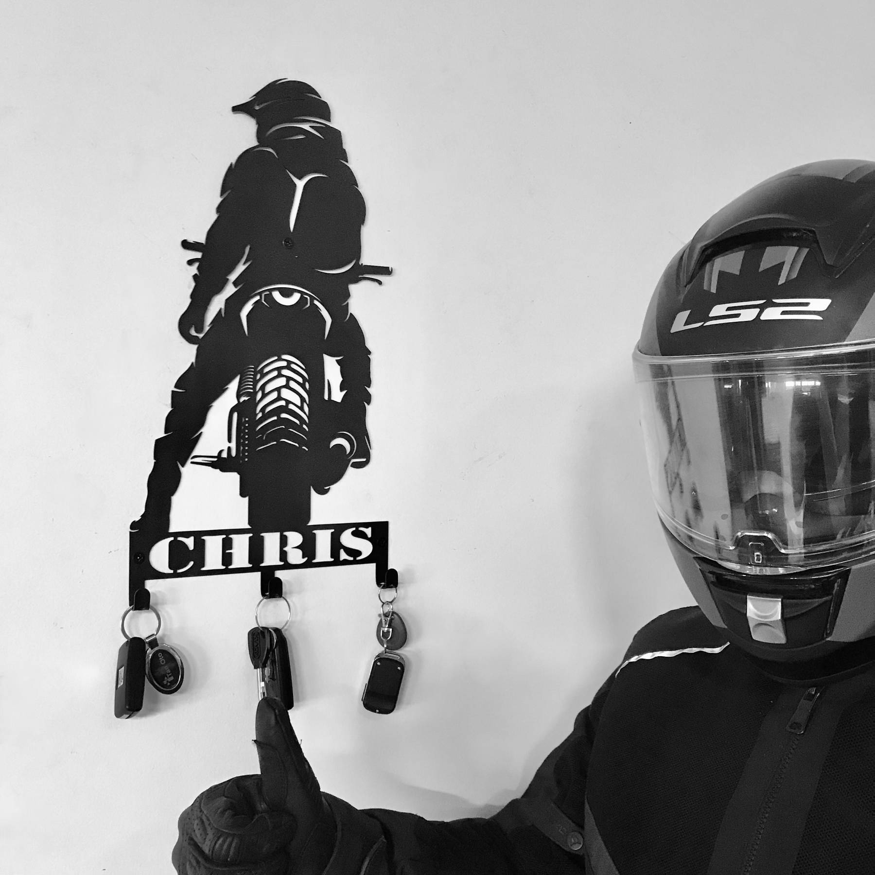 Personalized Motorcycle Key Holder