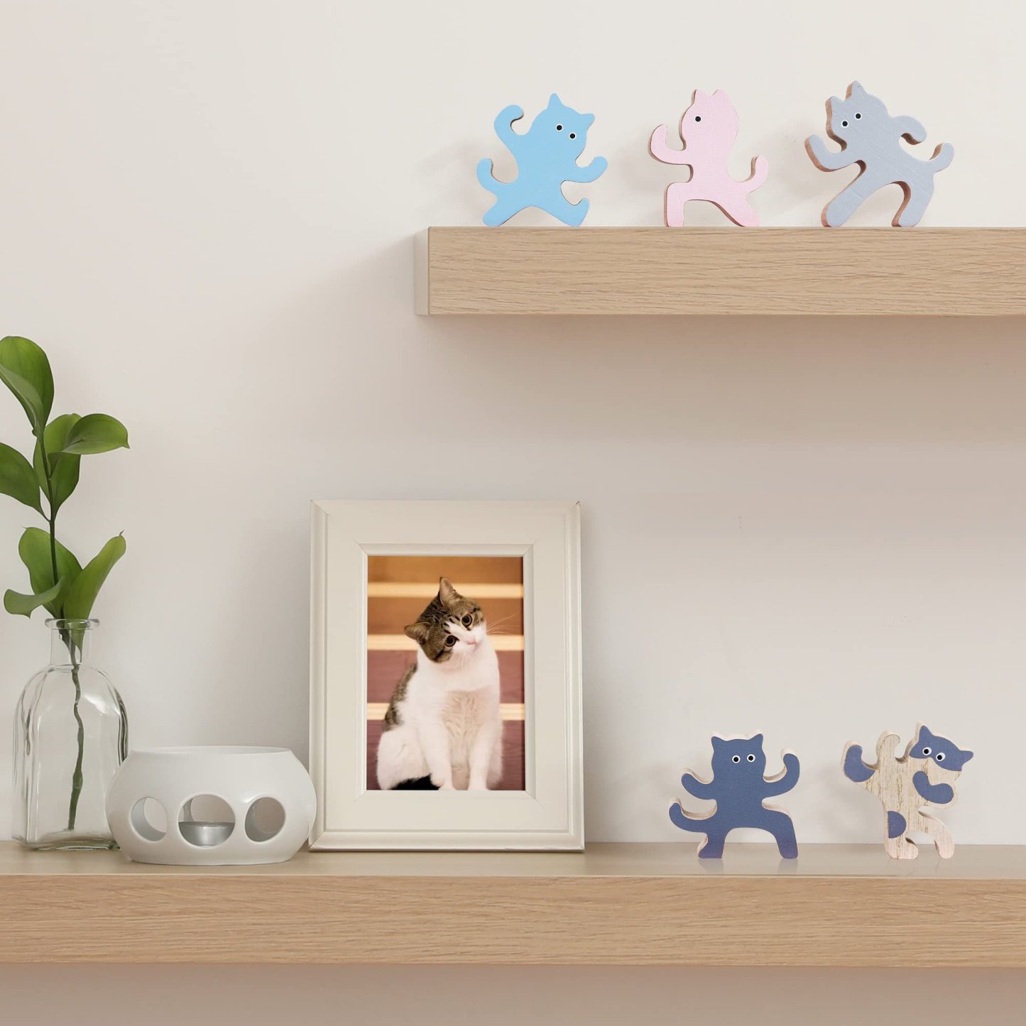 Colorful Kung Fu Cat Stacking Toy - Wooden Balancing Stackable Playset