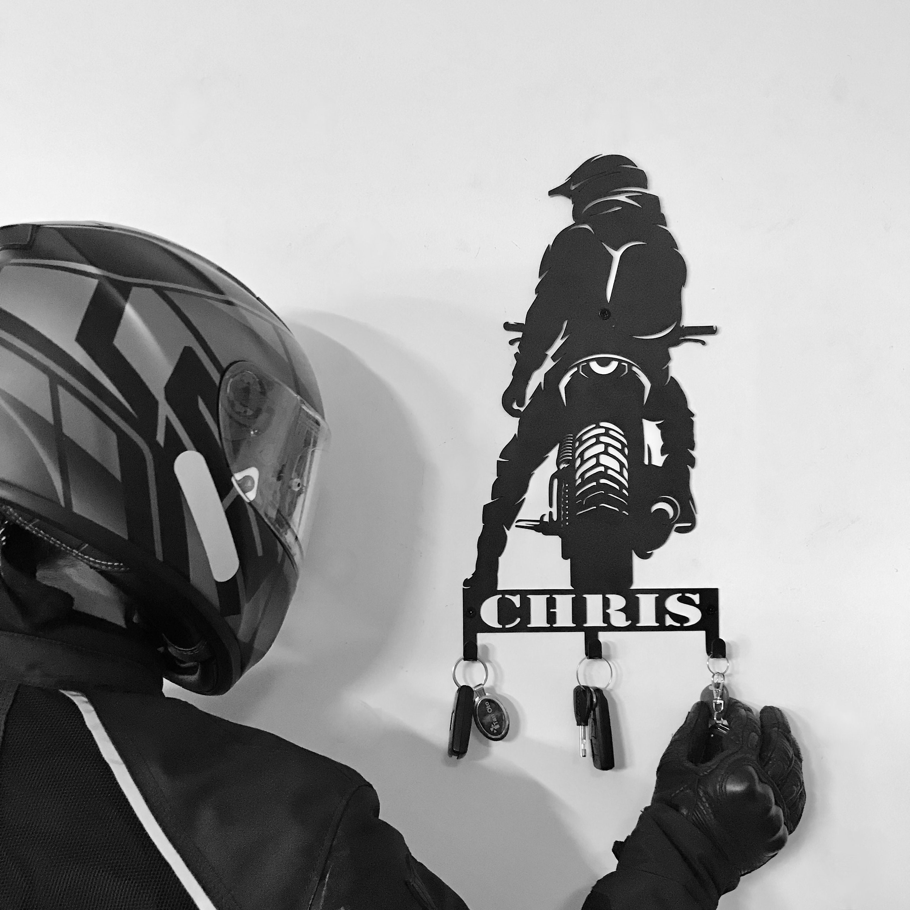 Personalized Motorcycle Key Holder