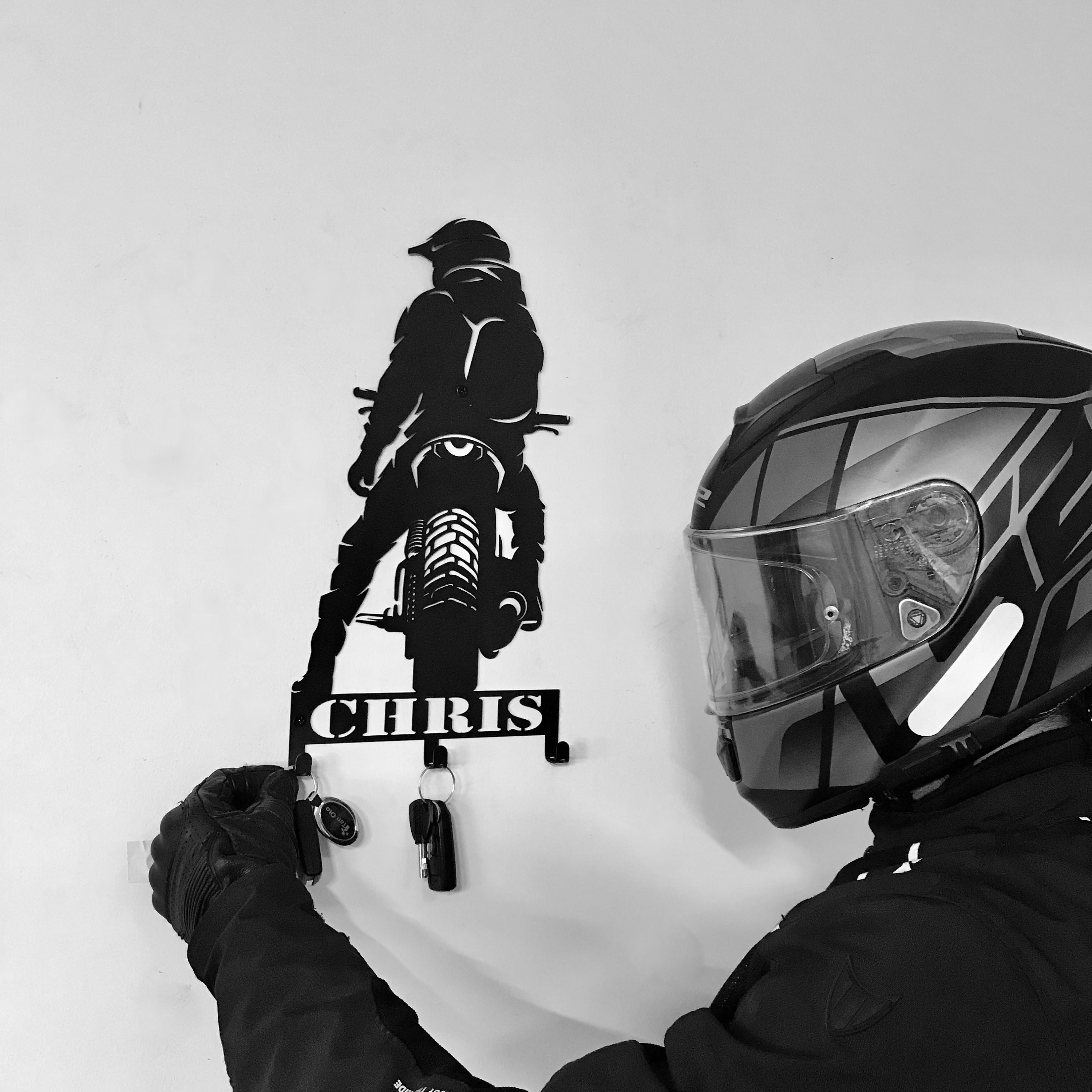 Personalized Motorcycle Key Holder