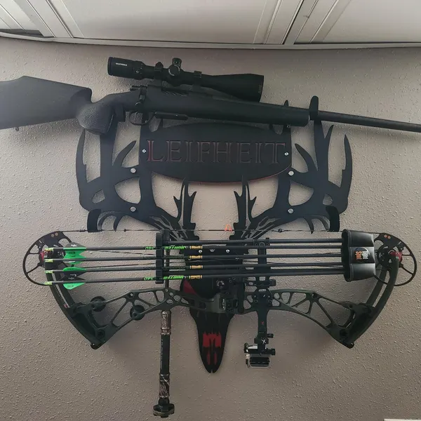 2025 NEW - Personalized Double Bow Hook Metal Deer Skull Rack-The best gift for Christmas