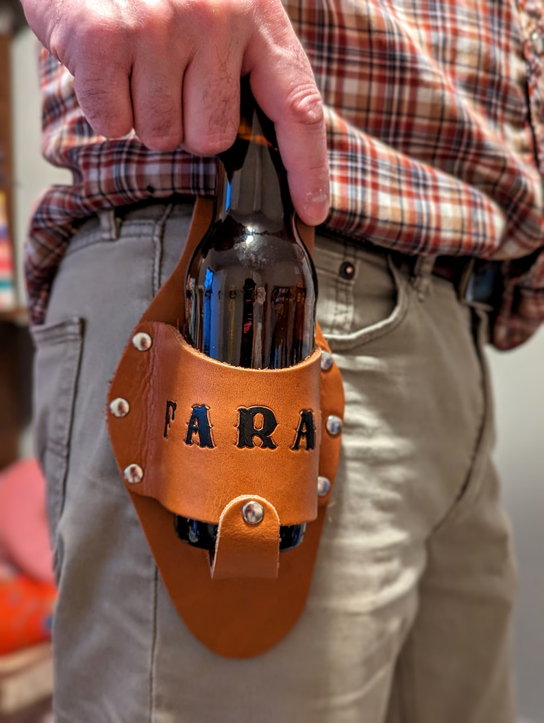 Personalized Leather Beer Holster