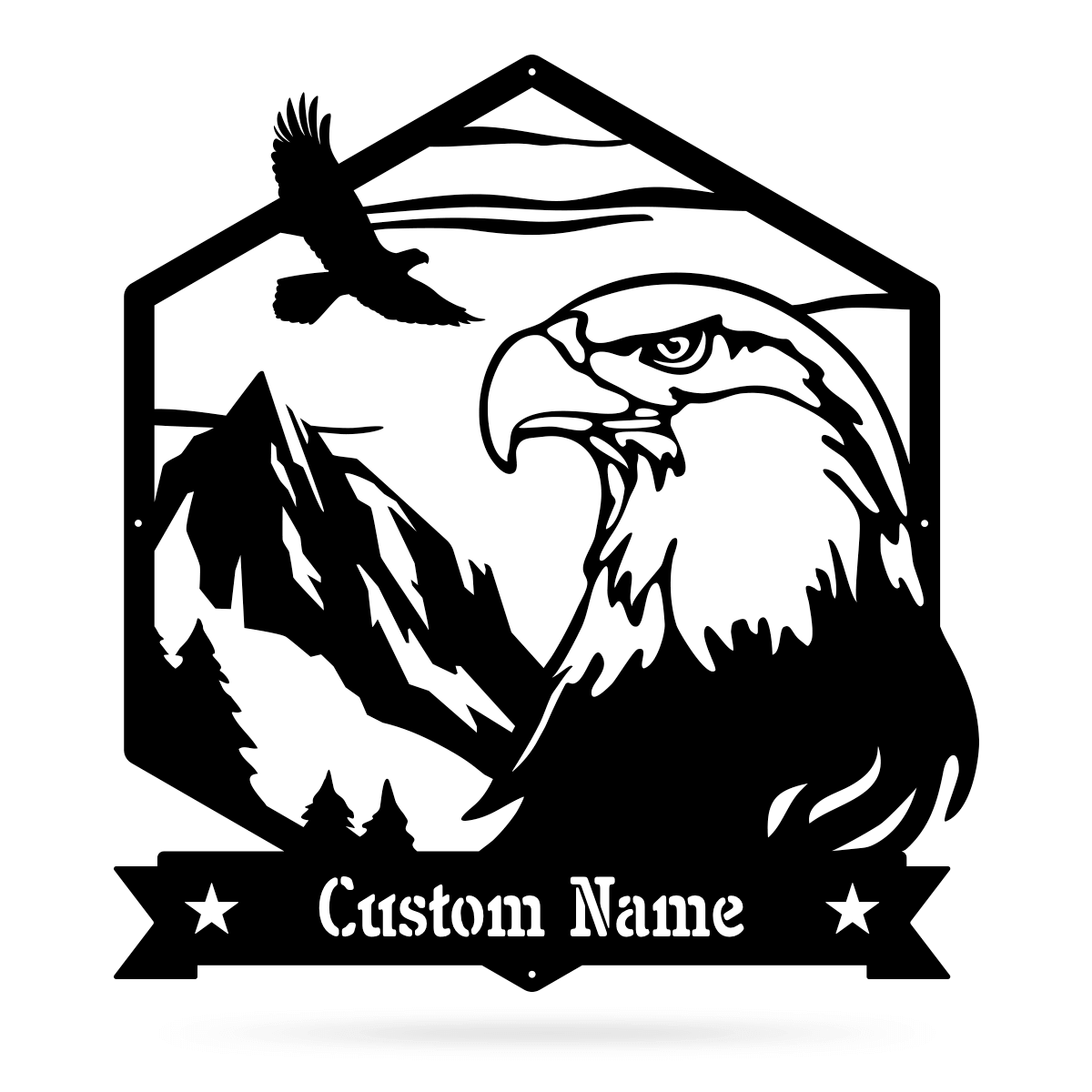 Majestic Bald Eagle Monogram
