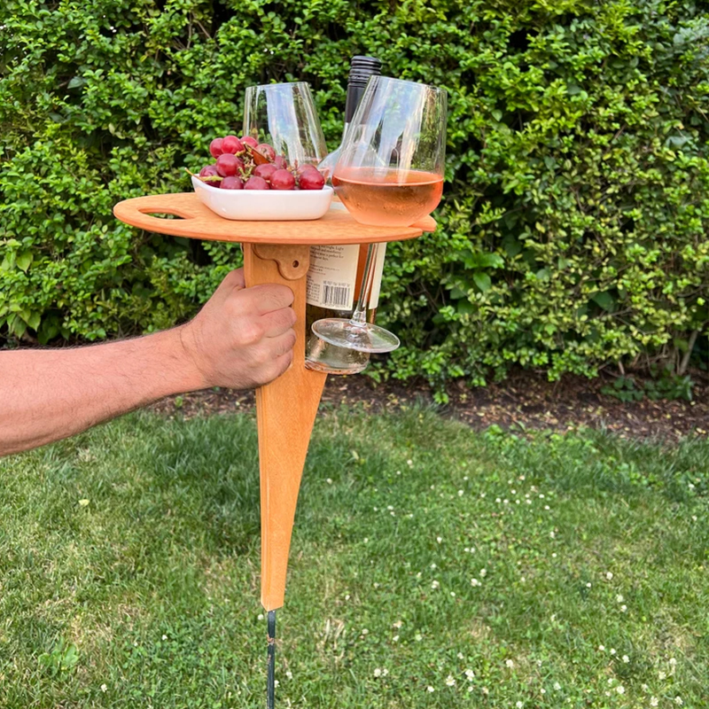 Personalized Outdoor Folding Wine Table - Gift for Outdoor Camping and Wine Lovers