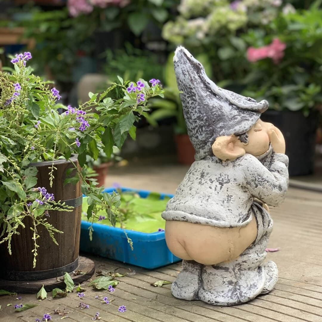Butt Naked Gnome Garden Statue