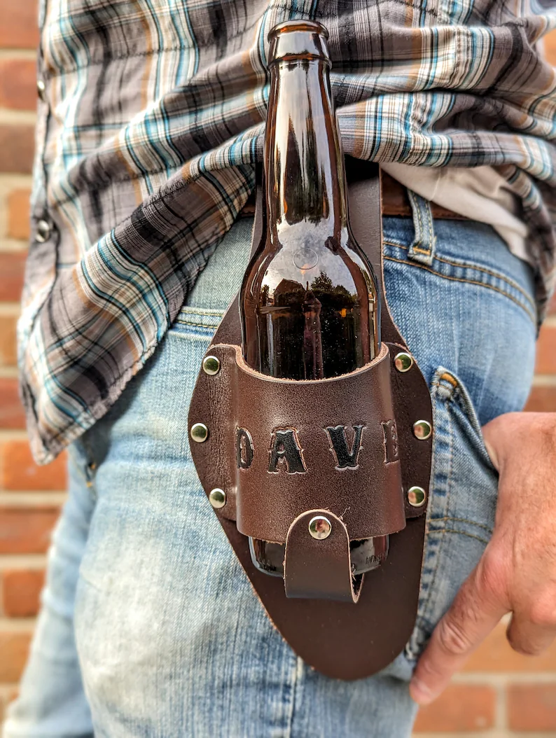 Personalized Leather Beer Holster