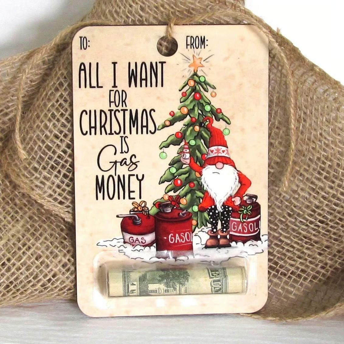 🎅💸 Handcrafted Wooden Money Holders Gift