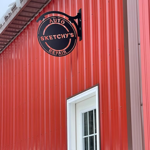 Personalized Name Steel Metal-Hanging-Garage Sign