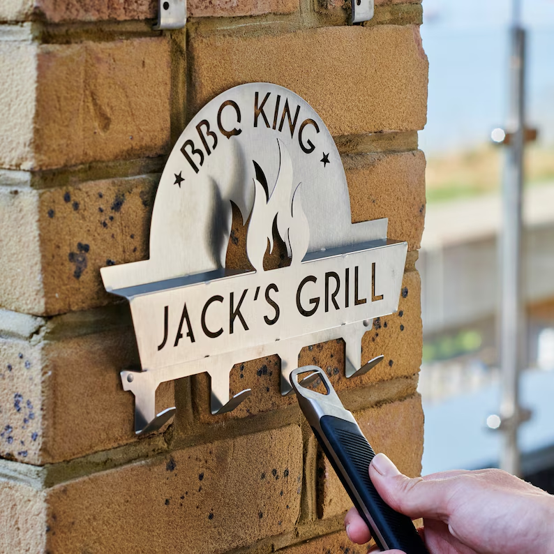 Personalised BBQ Tool Holder - Metal BBQ Sign