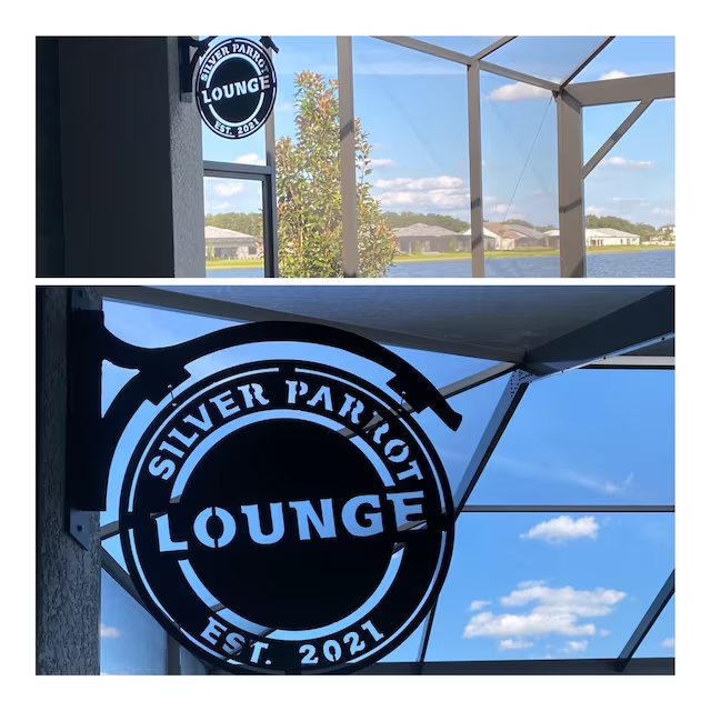 Personalized Name Steel Metal-Hanging-Garage Sign